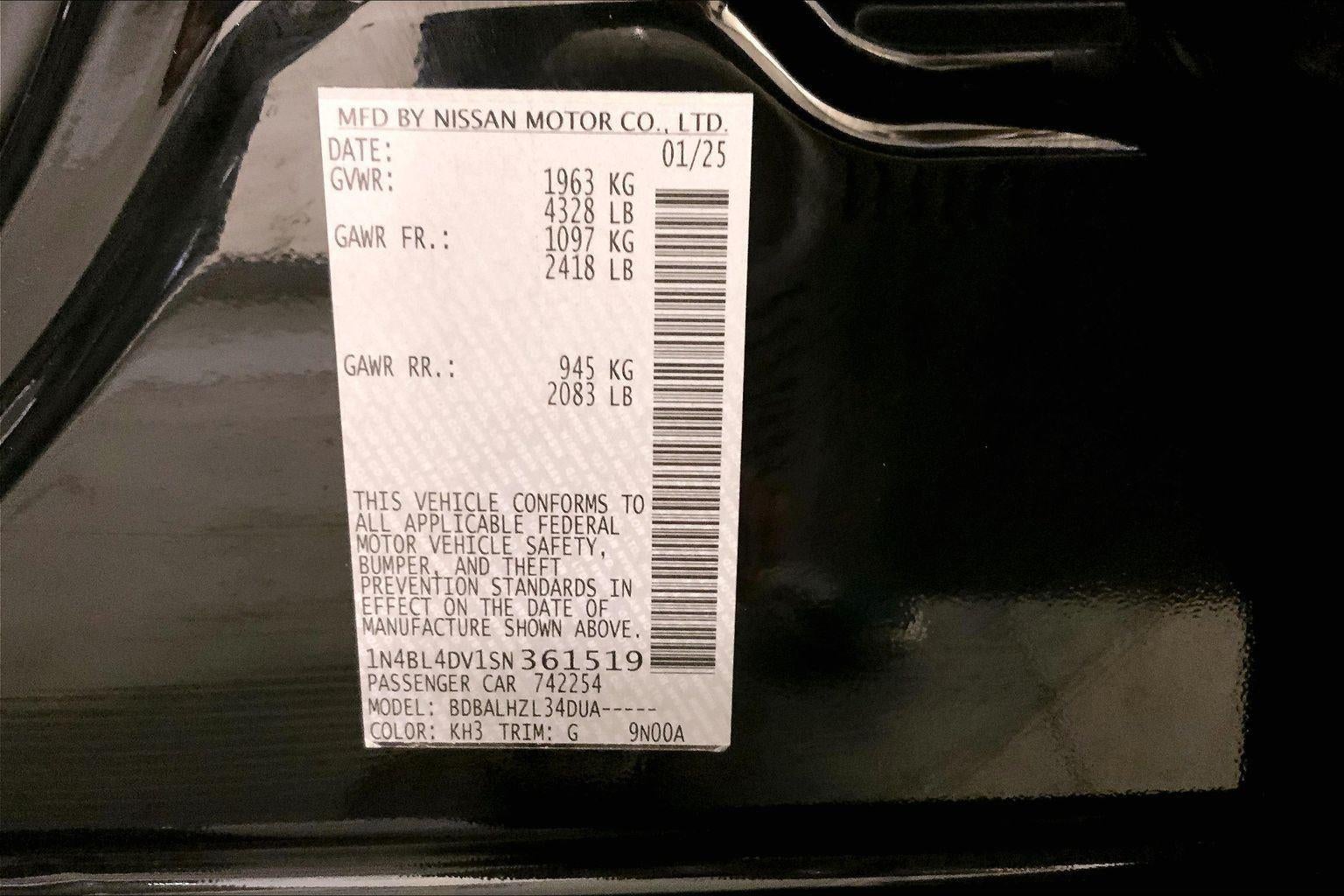 2025 Nissan Altima SV