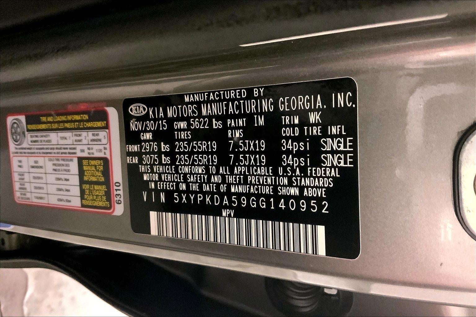 2016 Kia Sorento SXL