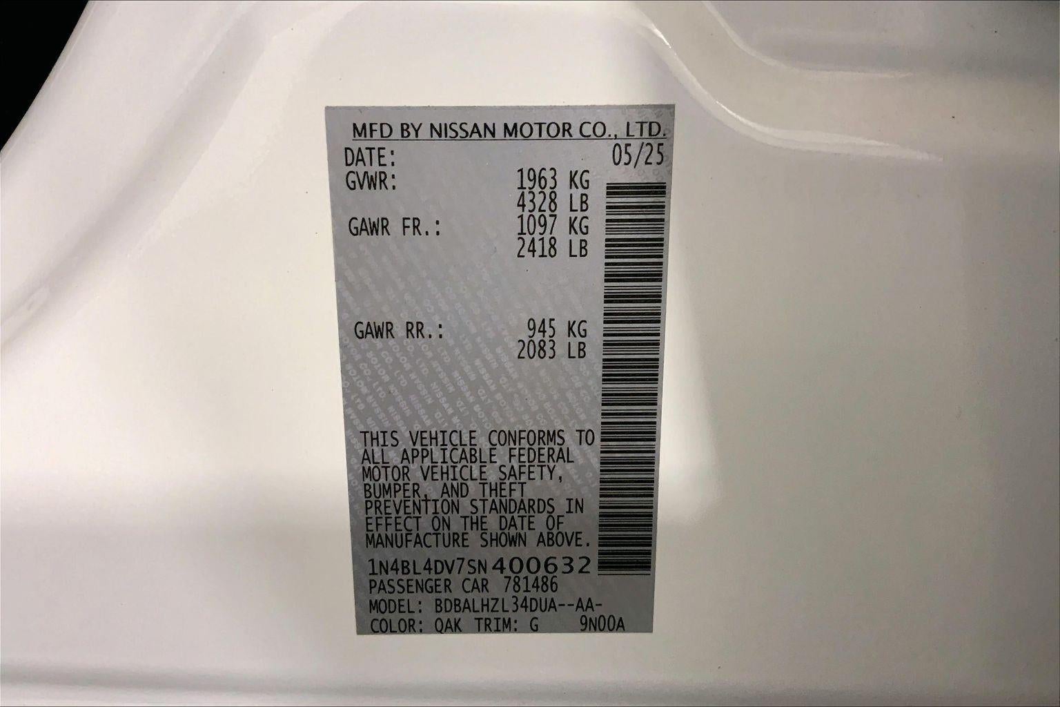 2025 Nissan Altima SV