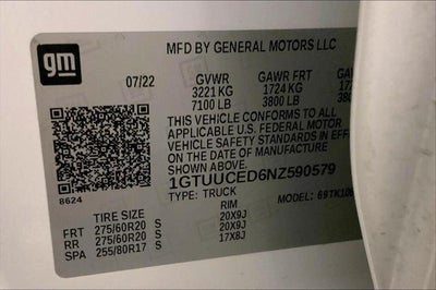 2022 GMC Sierra 1500 4WD Crew Cab Short Box Elevation