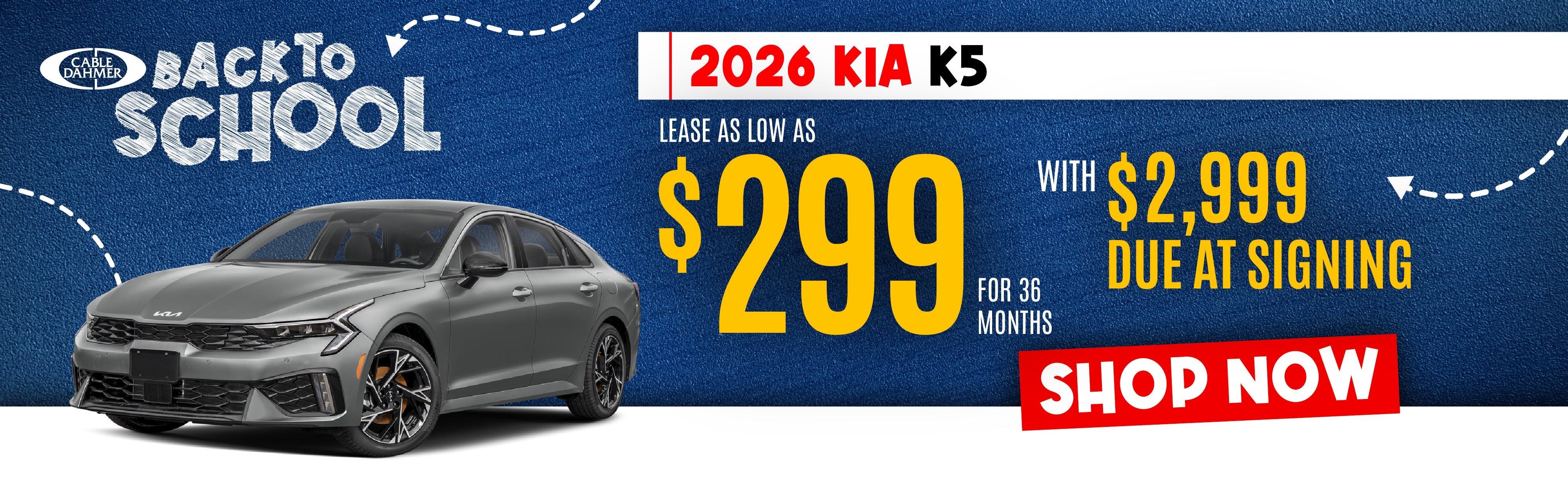 Lease as low as $299/mo for 36 months with $2,999 due at sig