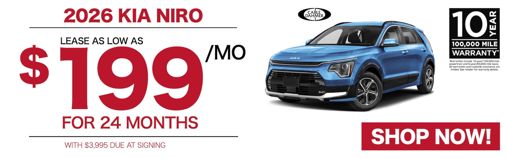 2026 Kia Niro $199/mo Lease