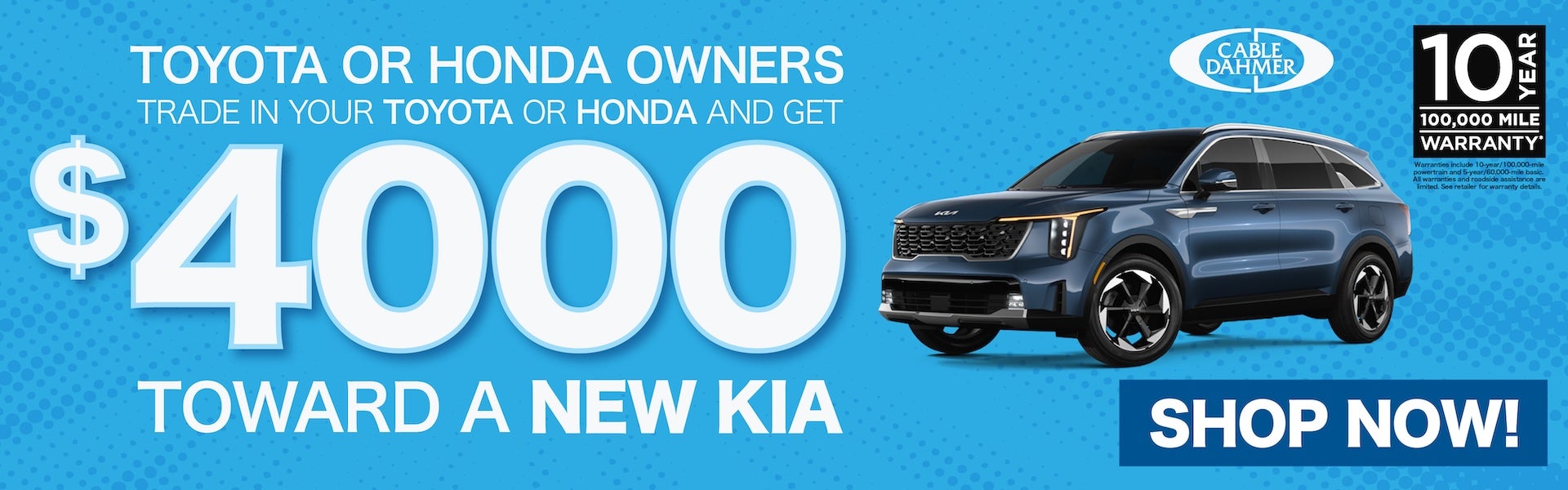 Toyota and Honda owners trade in for $4000 towards a new Kia