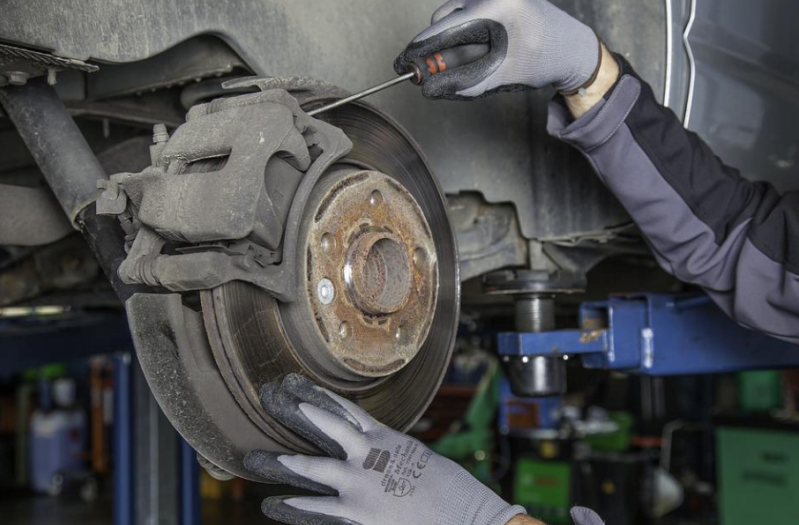 Brakes being fixed